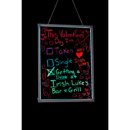 Alpine Industries LED Illuminated Hanging Message Writing Board 24" x 32" 495-04